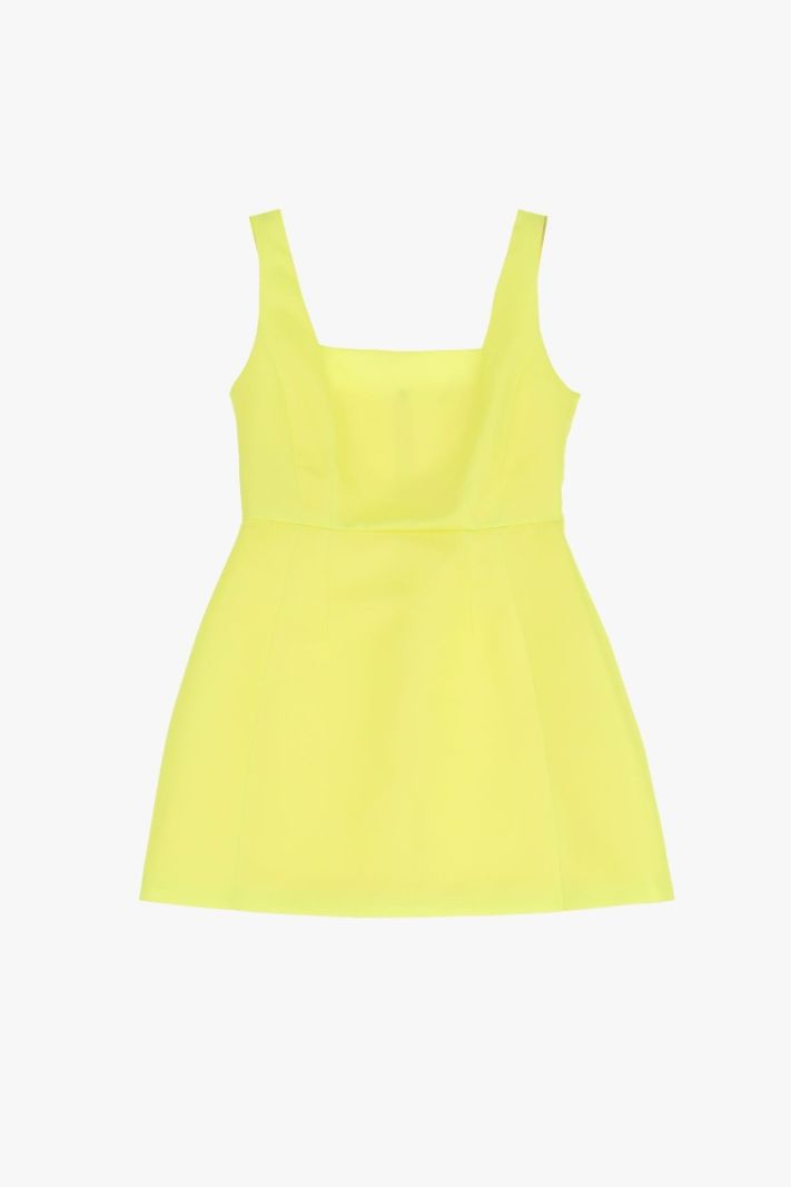 Mini suknelė kvadratine iškirpte Yellow