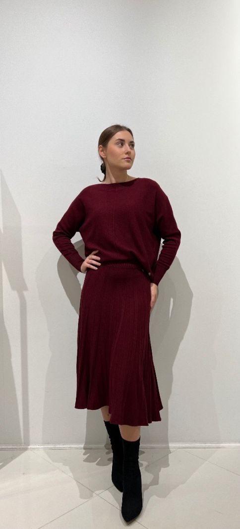 Megztinis oversized Bordo